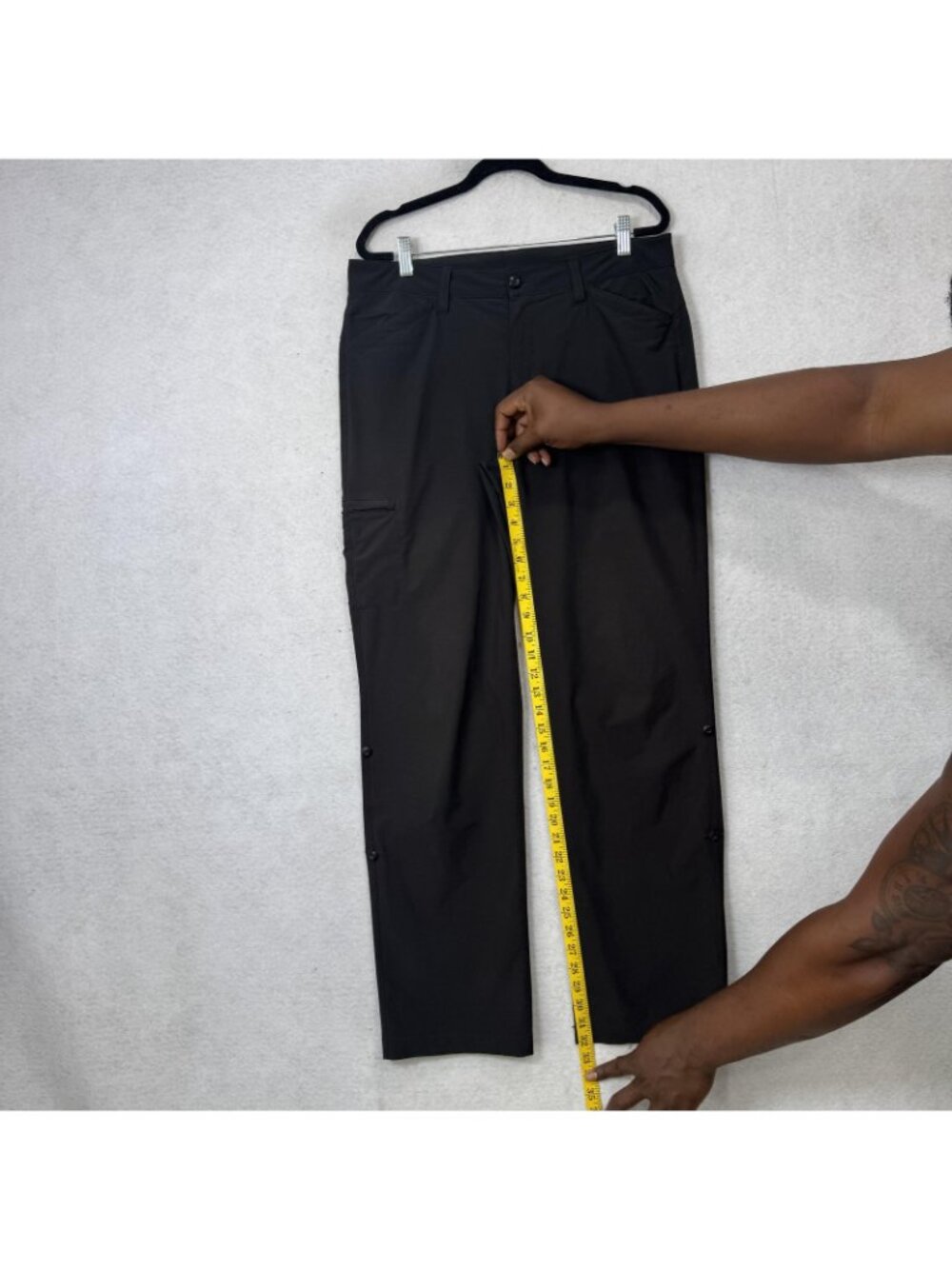 Eddie Bauer Pants Womens 10 Black Microfiber Cargo Convertible Stretch Travel - Picture 5 of 10